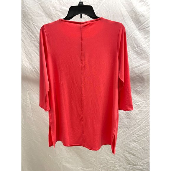 NEW Alfani Royal Peony 3/4 Sleeve Scoop Neck Tunic Top Small - Picture 2 of 4